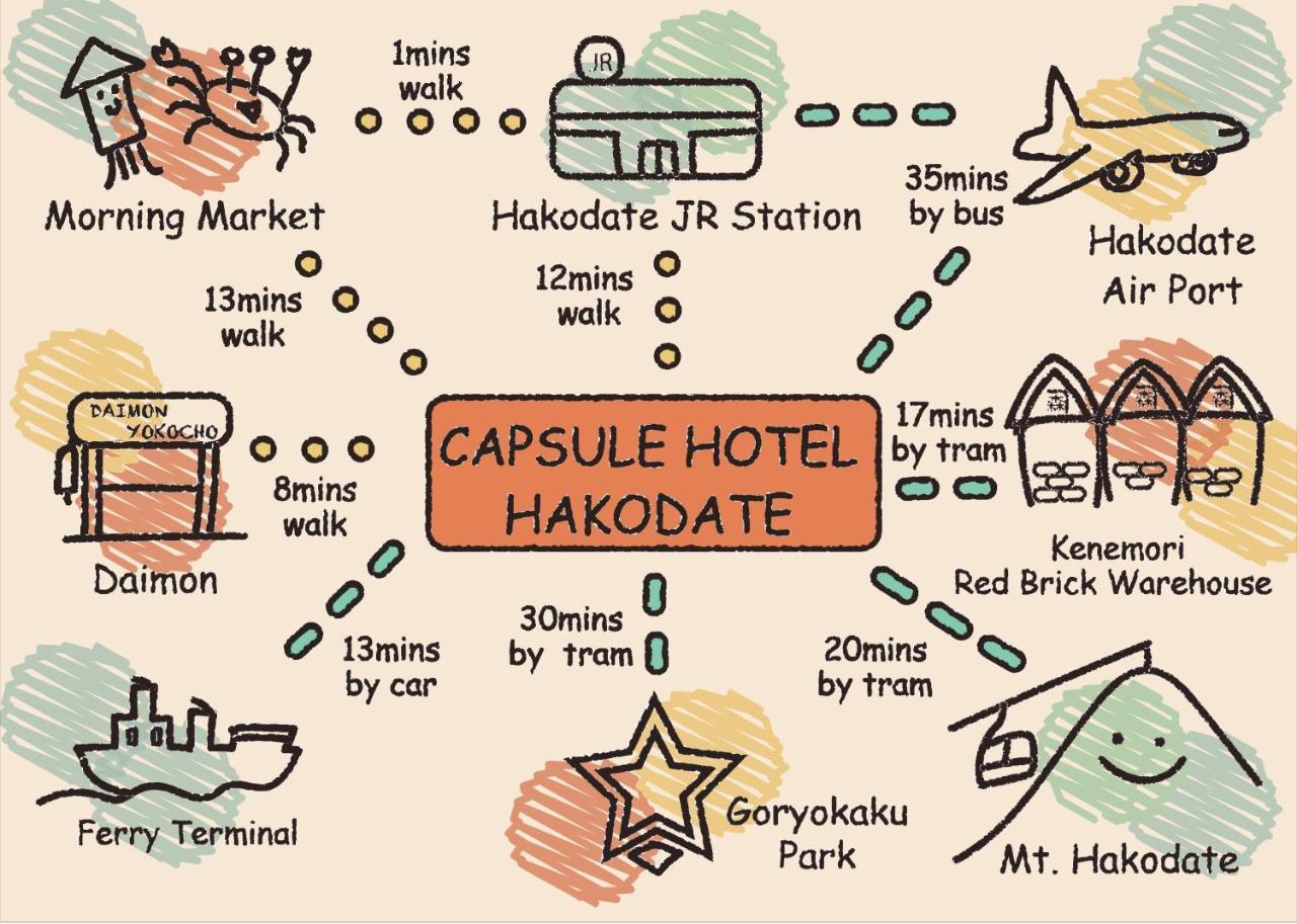 Capsule Hotel Hakodate Zewnętrze zdjęcie
